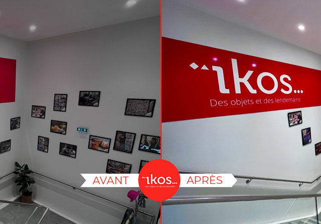 IKOS mur informatif : vue avant et après